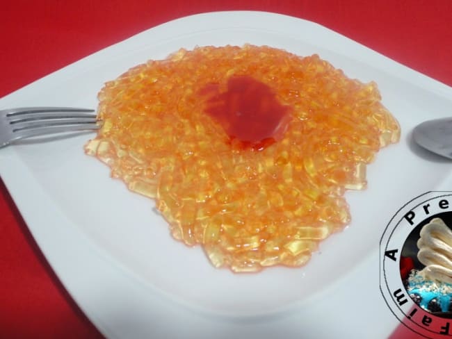 Vermicelles d'ananas à la sauce aux framboises