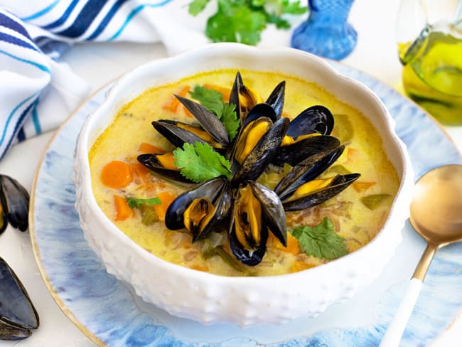 Soupe Thaï aux moules de bouchot AOP