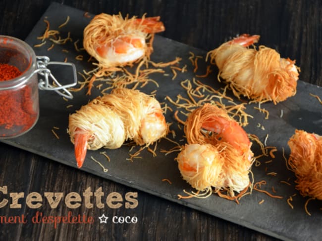 Crevettes kadaïf coco piment d'espelette