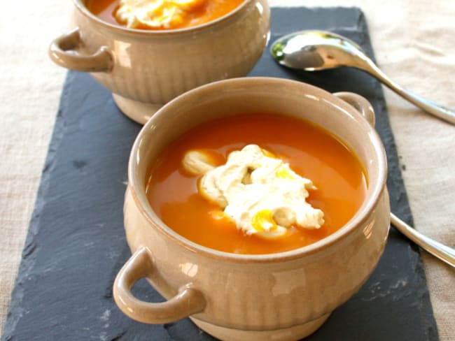 Velouté de potimarron, chantilly au roquefort