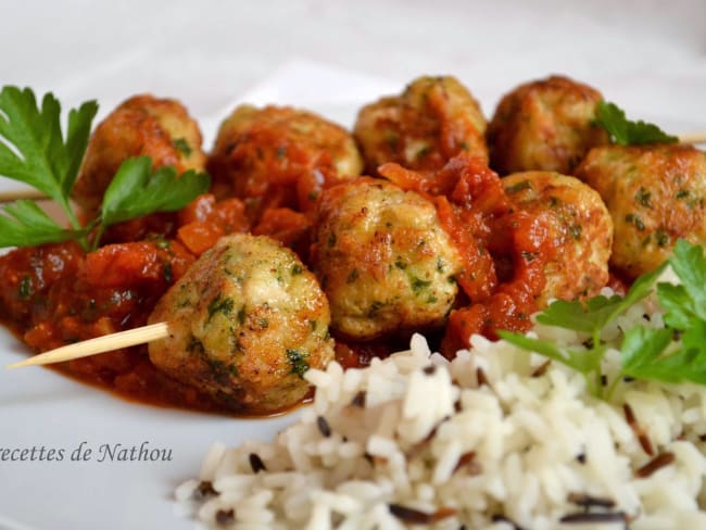 Boulettes de poulet, sauce au massalé pimenté de l'île Maurice