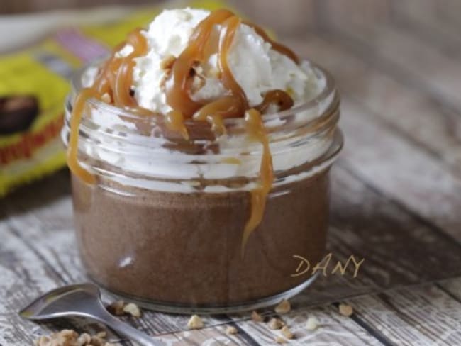 Mousse croquante au chocolat au carambar