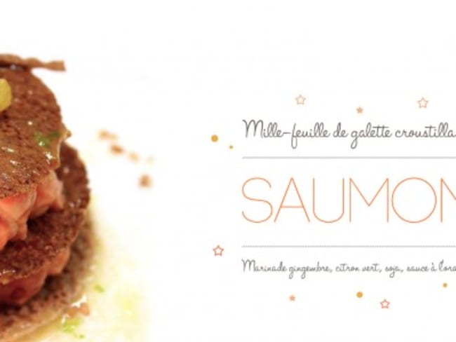 Saumon mariné sur galette croustillante