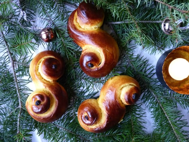 Lussekater brioche suédoise de la Sainte Lucie