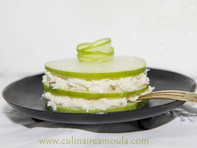 Millefeuille pomme verte et crabe