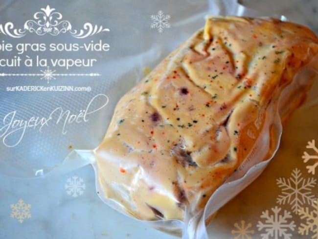 Foie gras de Noël sous vide à la vapeur