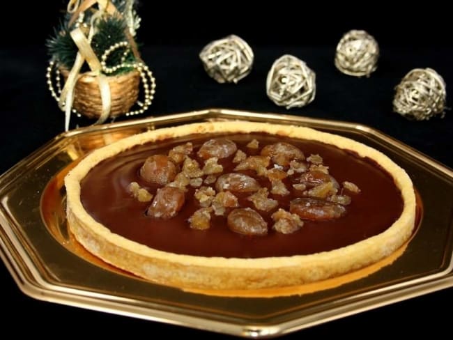 Tarte à la crème de marrons et marrons glacés