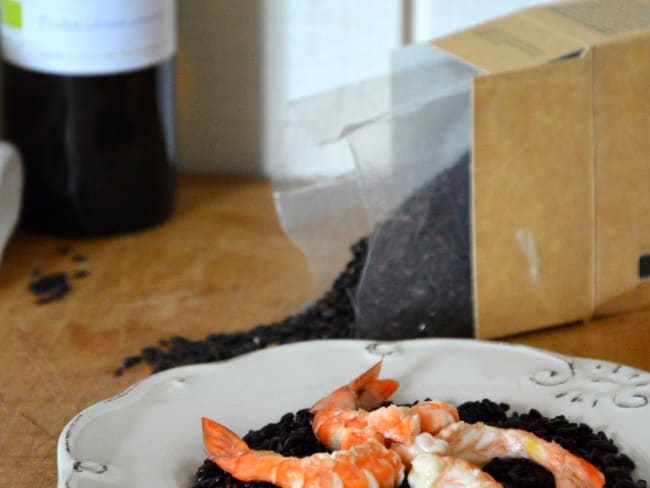 Crevettes marinées au Vinaigre des quatre voleurs et Riz Venere