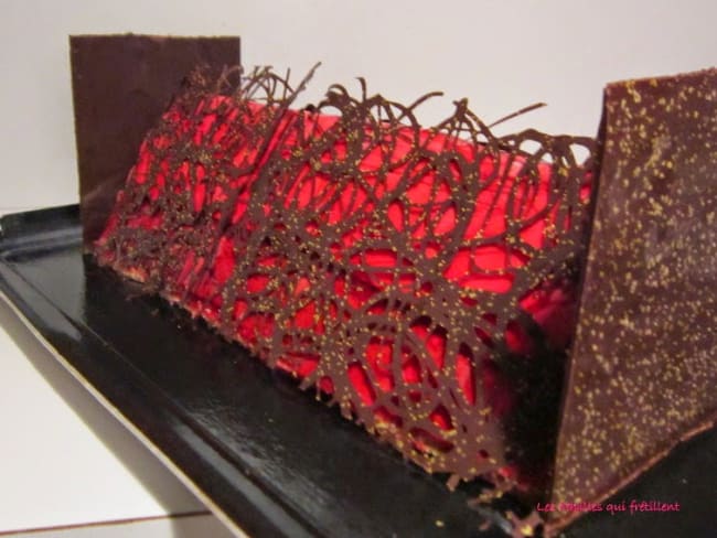 Bûche framboise et chocolat