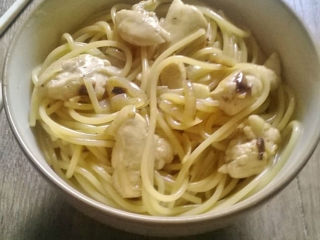 Pâtes un peu carbonara façon asiatique