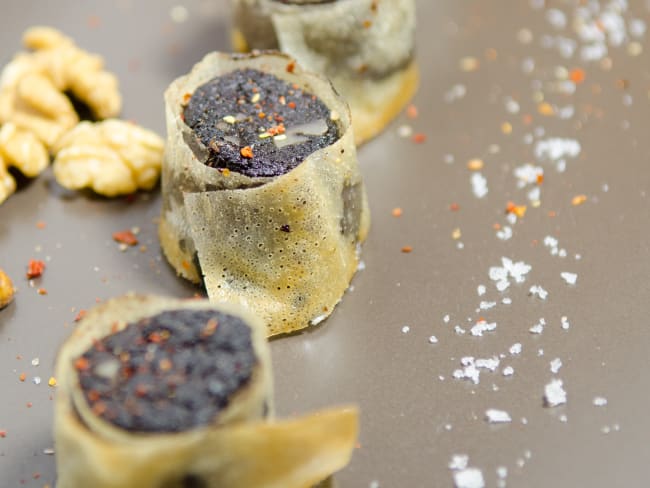 Croustillants de boudin noir pour un buffet