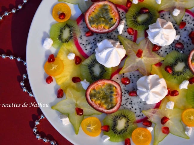 Carpaccio de fruits exotiques, rhum et citron vert