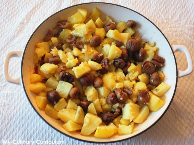 Pommes de terre aux marrons, sirop d'érable et mélange du Trappeur