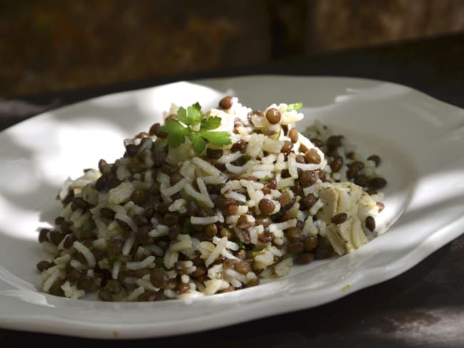 Salade de riz aux lentilles