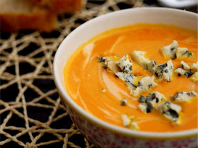 Velouté de courge au bleu d'Auvergne