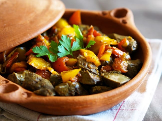 Tajine de foie de veau aux poivrons