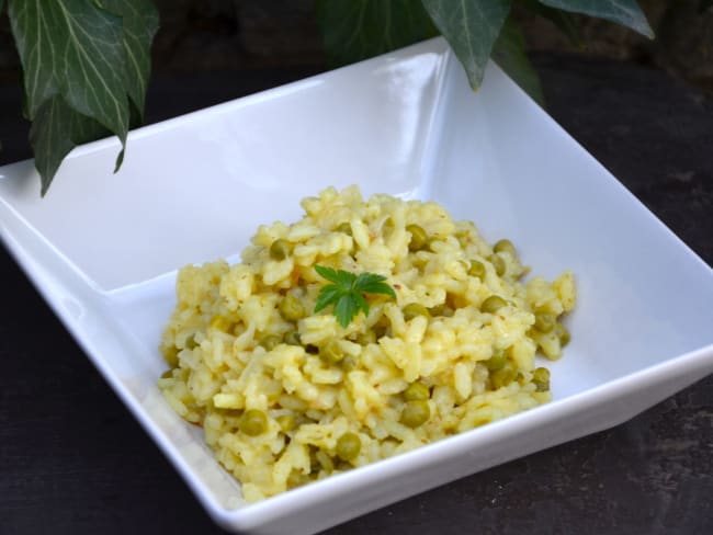 Risotto petits pois curry