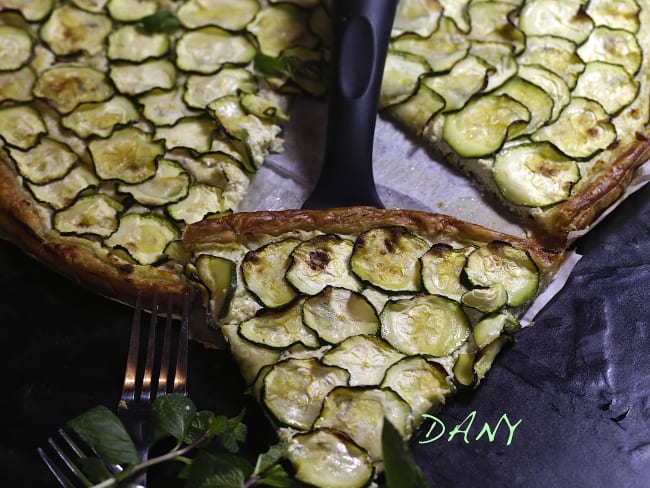 Tarte fine aux courgettes et à la menthe