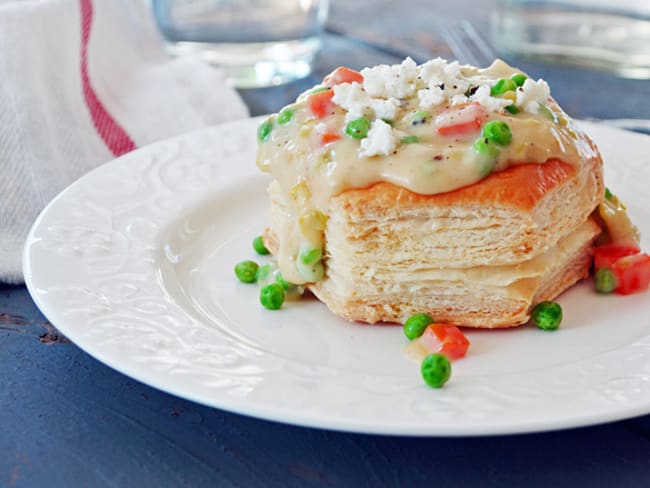 Vol-au-vent aux légumes et fromage de chèvre délicieux et économique