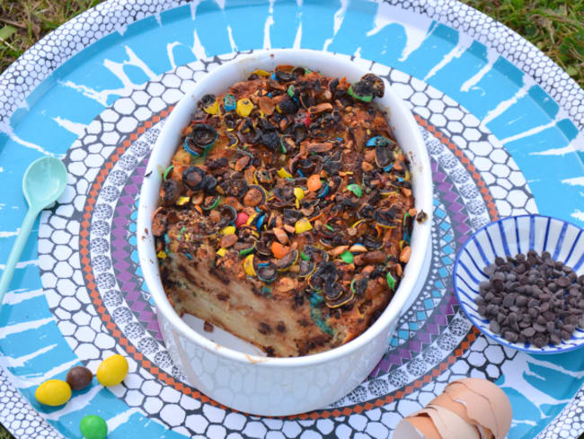 Bread pudding aux M&M’s