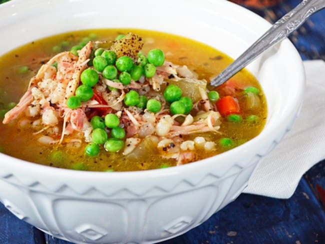 Soupe à la Dinde, Orge et Légumes