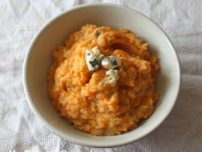 Purée de patates douces au Roquefort