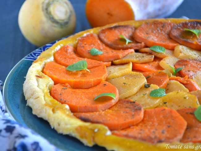 Tatin salée de navets et courge jaune de Nice