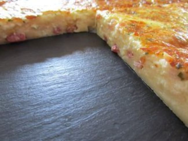 Quiche sans pâte à la vache qui rit et aux lardons