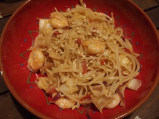 Nouilles sautées aux crevettes façon Pad Thai