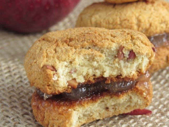 Whoopies noix de coco, pomme et coquelicot