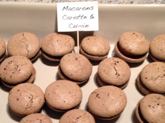 Macarons apéritifs carottes et cumin