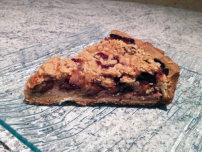 Tarte aux quetsches et aux amandes façon crumble