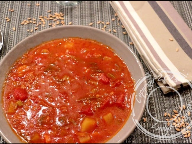 Soupe de tomates à l’épeautre