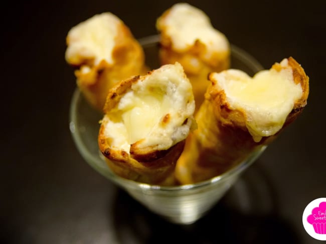 Cones feuilletés au fromage de chèvre et miel