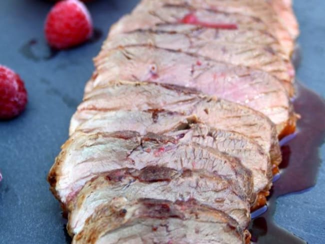 Magret de canard aux framboises