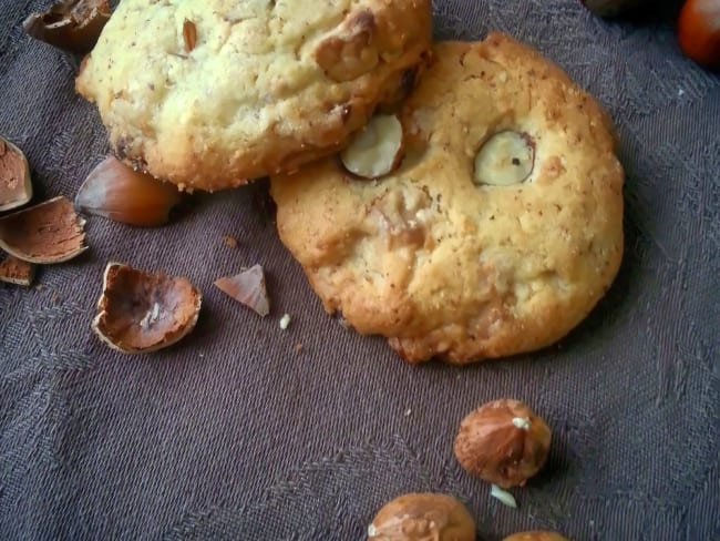 Cookies aux noisettes et chocolat blanc