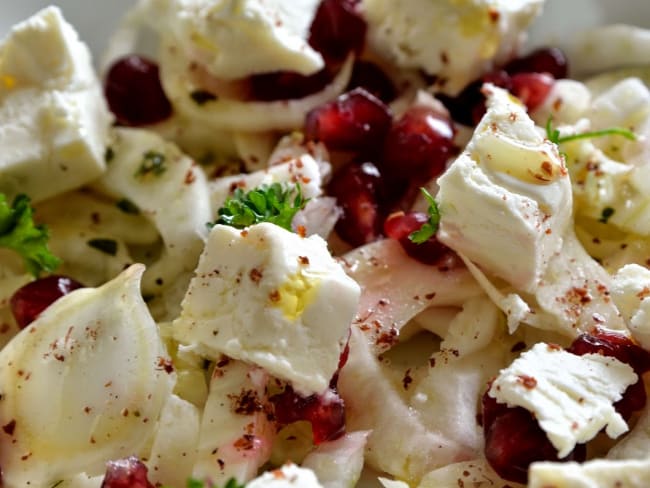 Salade de fenouil, grenade et feta