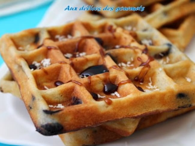 gaufres à la noix de coco et au chocolat