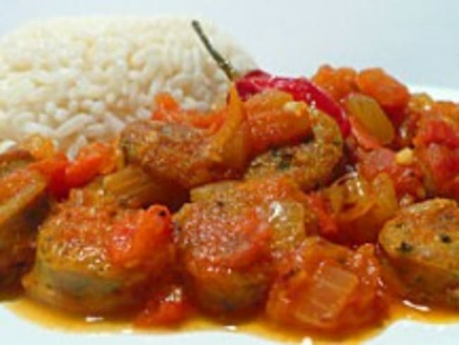 Rougail saucisse réunionnais