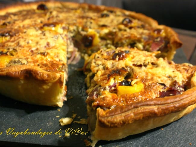 Quiche aux oignons et aux gésiers