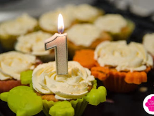 Cupcakes aux pommes sans œufs topping vanille