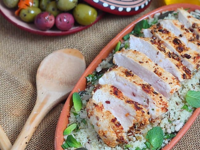 Salade tiède de couscous aux graines