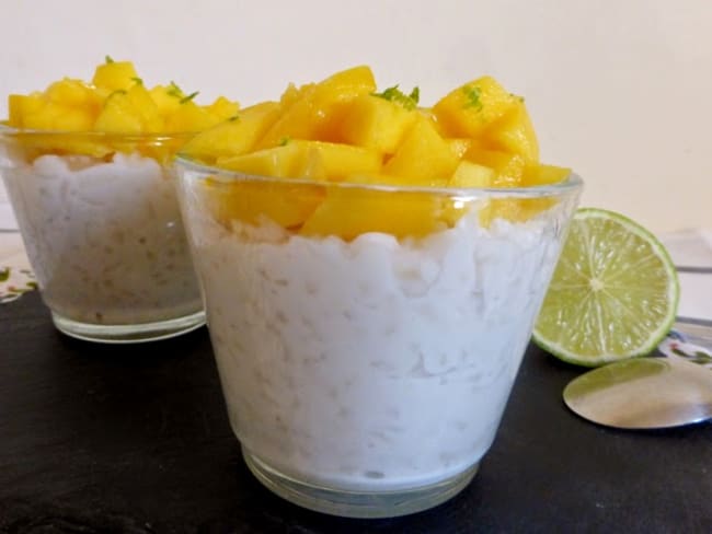 Riz au lait de coco mangue et citron vert