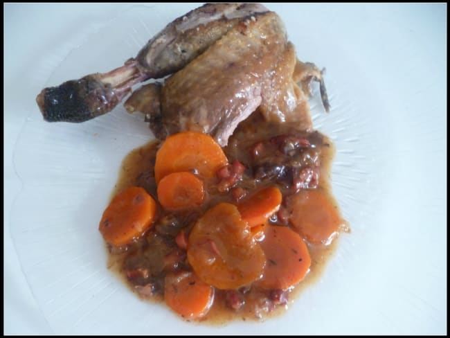 Pintade au pruneaux et carottes