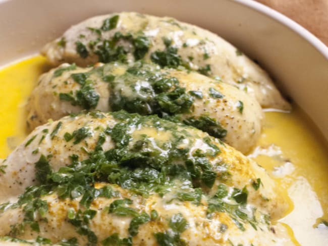 Escalopes de dinde roulées et fourrées à la pomme et au Bleu