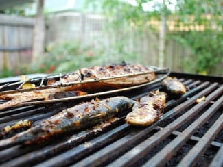 Decopatent® Pince à poisson pour BBQ avec manche en bois - Pince à poisson  barbecue 