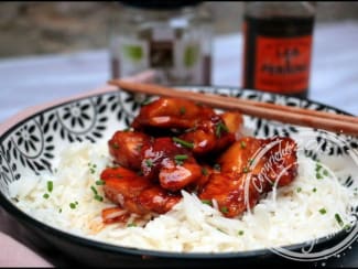 Wok de poulet caramélisé au miel