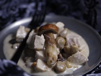 Blanquette de dinde aux marrons et aux champignons