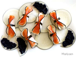 Radis noir au saumon fumé et fromage frais