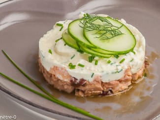 Saumon frais au saint marcellin et légumes d'été